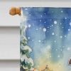 Borzoi/ with Santa Claus House Flag Large Porch Sleeve Pole Decorative Outside Yard Banner Artwork Wall Hanging, Polyester, House Size, Multicolor