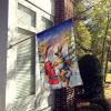 German Shepherd with Santa Claus House Flag Large Porch Sleeve Pole Decorative Outside Yard Banner Artwork Wall Hanging, Polyester, House Size