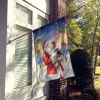 Sheltie with Santa Claus House Flag Large Porch Sleeve Pole Decorative Outside Yard Banner Artwork Wall Hanging, Polyester, House Size, Multicolor