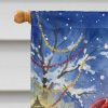Chocolate Labradoodle with Santa Claus House Flag Large Porch Sleeve Pole Decorative Outside Yard Banner Artwork Wall Hanging, Polyester, House Size