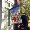 Irish Setter with Santa Claus House Flag Large Porch Sleeve Pole Decorative Outside Yard Banner Artwork Wall Hanging, Polyester, House Size
