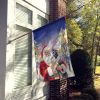 Border Collie with Santa Claus House Flag Large Porch Sleeve Pole Decorative Outside Yard Banner Artwork Wall Hanging, Polyester, House Size
