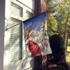 Bull Terrier with Santa Claus House Flag Large Porch Sleeve Pole Decorative Outside Yard Banner Artwork Wall Hanging, Polyester, House Size