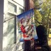 Scottish Deerhound with Santa Claus House Flag Large Porch Sleeve Pole Decorative Outside Yard Banner Artwork Wall Hanging, Polyester, House Size
