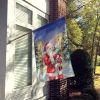 Dalmatian with Santa Claus House Flag Large Porch Sleeve Pole Decorative Outside Yard Banner Artwork Wall Hanging, Polyester, House Size, Multicolor
