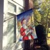 Cairn Terrier with Santa Claus House Flag Large Porch Sleeve Pole Decorative Outside Yard Banner Artwork Wall Hanging, Polyester, House Size