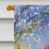 Boston Terrier with Santa Claus House Flag Large Porch Sleeve Pole Decorative Outside Yard Banner Artwork Wall Hanging, Polyester, House Size