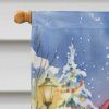 Brussels Griffon with Santa Claus House Flag Large Porch Sleeve Pole Decorative Outside Yard Banner Artwork Wall Hanging, Polyester, House Size