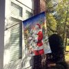 Old English Sheepdog with Santa Claus House Flag Large Porch Sleeve Pole Decorative Outside Yard Banner Artwork Wall Hanging, Polyester, House Size