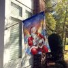 Red Miniature Pinscher with Santa Claus House Flag Large Porch Sleeve Pole Decorative Outside Yard Banner Artwork Wall Hanging, Polyester, House Size