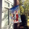 Scottish Terrier with Santa Claus House Flag Large Porch Sleeve Pole Decorative Outside Yard Banner Artwork Wall Hanging, Polyester, House Size