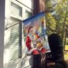 Shiba Inu with Santa Claus House Flag Large Porch Sleeve Pole Decorative Outside Yard Banner Artwork Wall Hanging, Polyester, House Size, Multicolor