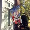 Boston Terrier with Santa Claus House Flag Large Porch Sleeve Pole Decorative Outside Yard Banner Artwork Wall Hanging, Polyester, House Size