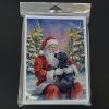 Black Labrador Retriever with Santa Claus Greeting Cards Pack of 8 Blank Cards with Envelopes Whimsical A7 Size 5x7