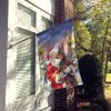 Fawn Doberman Pinscher with Santa Claus House Flag Large Porch Sleeve Pole Decorative Outside Yard Banner Artwork Wall Hanging, Polyester, House Size