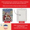 Brussels Griffon with Santa Claus Porcelain Ornament Christmas Tree Hanging Decorations for Home Christmas Holiday, Rectangle, Gift, Multicolor