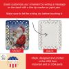 Yorkie with Santa Claus Porcelain Ornament Christmas Tree Hanging Decorations for Home Christmas Holiday, Rectangle, Gift, Multicolor