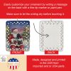 Black Pug with Santa Claus Porcelain Ornament Christmas Tree Hanging Decorations for Home Christmas Holiday, Rectangle, Gift, Multicolor
