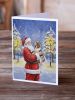English Setter with Santa Claus Greeting Cards Pack of 8 Blank Cards with Envelopes Whimsical A7 Size 5x7