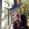 Bearded Collie with Santa Claus House Flag Large Porch Sleeve Pole Decorative Outside Yard Banner Artwork Wall Hanging, Polyester, House Size