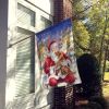 Boykin Spaniel with Santa Claus House Flag Large Porch Sleeve Pole Decorative Outside Yard Banner Artwork Wall Hanging, Polyester, House Size