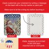Bull Terrier with Santa Claus Porcelain Ornament Christmas Tree Hanging Decorations for Home Christmas Holiday, Rectangle, Gift, Multicolor