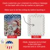 Bichon Frise with Santa Claus Porcelain Ornament Christmas Tree Hanging Decorations for Home Christmas Holiday, Rectangle, Gift, Multicolor