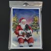 Black Pug with Santa Claus Greeting Cards Pack of 8 Blank Cards with Envelopes Whimsical A7 Size 5x7