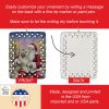 Bearded Collie with Santa Claus Porcelain Ornament Christmas Tree Hanging Decorations for Home Christmas Holiday, Rectangle, Gift, Multicolor