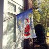 Maltese with Santa Claus House Flag Large Porch Sleeve Pole Decorative Outside Yard Banner Artwork Wall Hanging, Polyester, House Size, Multicolor