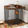 2-in-1 Dog Crate Furniture with Thickened Metal Tubes, Lockable Wheels Pet Kennel for Small Dogs