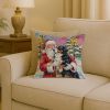 Bernese Mountain Dog with Santa Claus Throw Pillow Decorative Indoor Outdoor Accent Cushion for Couch, Bed or Patio, 18Hx18W