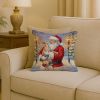 Italian Greyhound with Santa Claus Throw Pillow Decorative Indoor Outdoor Accent Cushion for Couch, Bed or Patio, 18Hx18W