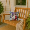 Papillon with Santa Claus Throw Pillow Decorative Indoor Outdoor Accent Cushion for Couch, Bed or Patio, 14Hx14W