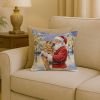 Shar Pei with Santa Claus Throw Pillow Decorative Indoor Outdoor Accent Cushion for Couch, Bed or Patio, 18Hx18W