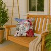 Bichon Frise with Santa Claus Throw Pillow Decorative Indoor Outdoor Accent Cushion for Couch, Bed or Patio, 18Hx18W
