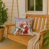 Bloodhound with Santa Claus Throw Pillow Decorative Indoor Outdoor Accent Cushion for Couch, Bed or Patio, 18Hx18W