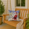 Westie with Santa Claus Throw Pillow Decorative Indoor Outdoor Accent Cushion for Couch, Bed or Patio, 18Hx18W