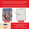 Schnauzer with Santa Claus Porcelain Ornament Christmas Tree Hanging Decorations for Home Christmas Holiday, Rectangle, Gift, Multicolor