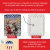 German Shepherd with Santa Claus Porcelain Ornament Christmas Tree Hanging Decorations for Home Christmas Holiday, Rectangle, Gift, Multicolor