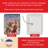 Bloodhound with Santa Claus Porcelain Ornament Christmas Tree Hanging Decorations for Home Christmas Holiday, Rectangle, Gift, Multicolor