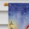 Basset Hound with Santa Claus House Flag Large Porch Sleeve Pole Decorative Outside Yard Banner Artwork Wall Hanging, Polyester, House Size