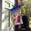 Collie with Santa Claus House Flag Large Porch Sleeve Pole Decorative Outside Yard Banner Artwork Wall Hanging, Polyester, House Size, Multicolor