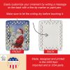 Maltese with Santa Claus Porcelain Ornament Christmas Tree Hanging Decorations for Home Christmas Holiday, Rectangle, Gift, Multicolor