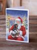 Black and Tan Dachshund with Santa Claus Greeting Cards Pack of 8 Blank Cards with Envelopes Whimsical A7 Size 5x7