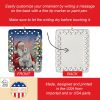 White Boxer with Santa Claus Porcelain Ornament Christmas Tree Hanging Decorations for Home Christmas Holiday, Rectangle, Gift, Multicolor