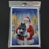 Black Pomeranian with Santa Claus Greeting Cards Pack of 8 Blank Cards with Envelopes Whimsical A7 Size 5x7