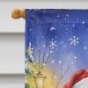 Goldendoodle with Santa Claus House Flag Large Porch Sleeve Pole Decorative Outside Yard Banner Artwork Wall Hanging, Polyester, House Size