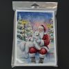 Samoyed with Santa Claus Greeting Cards Pack of 8 Blank Cards with Envelopes Whimsical A7 Size 5x7