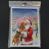 Bloodhound with Santa Claus Greeting Cards Pack of 8 Blank Cards with Envelopes Whimsical A7 Size 5x7